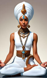 Brown Skinned Woman In A Yoga Pose Wearing A Ankh 💕