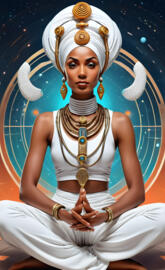 Brown Skinned Woman In A Yoga Pose Wearing A Ankh 💕
