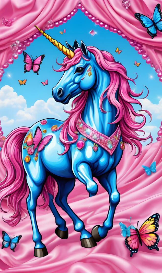 a unicorn with flowers