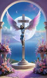 Jesus on the cross, dying for your sins, the sea of Galilee, synergy