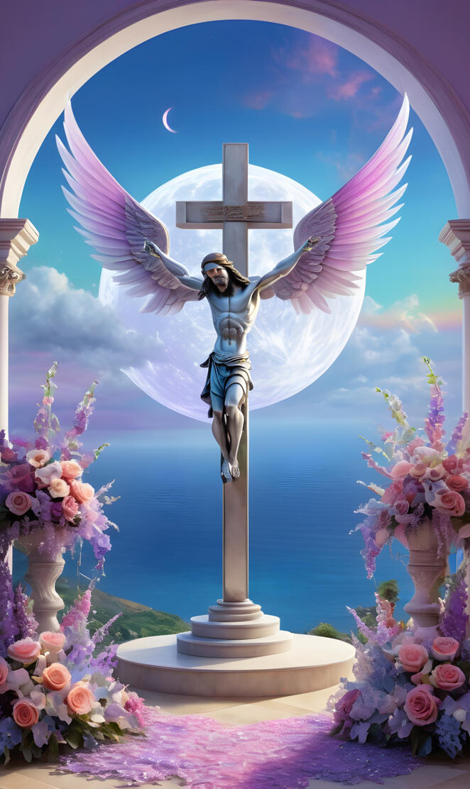 Jesus on the cross, dying for your sins, the sea of Galilee, synergy