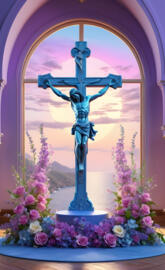 Jesus on the cross, dying for your sins, the sea of Galilee, synergy