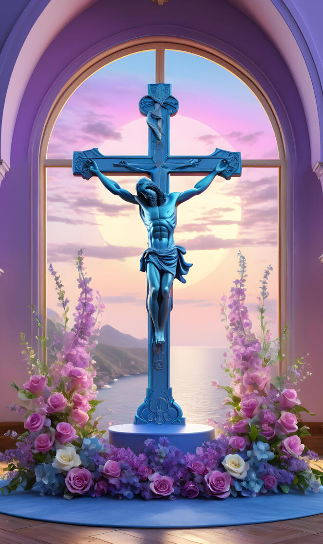 Jesus on the cross, dying for your sins, the sea of Galilee, synergy