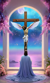 Jesus on the cross, dying for your sins, the sea of Galilee, synergy