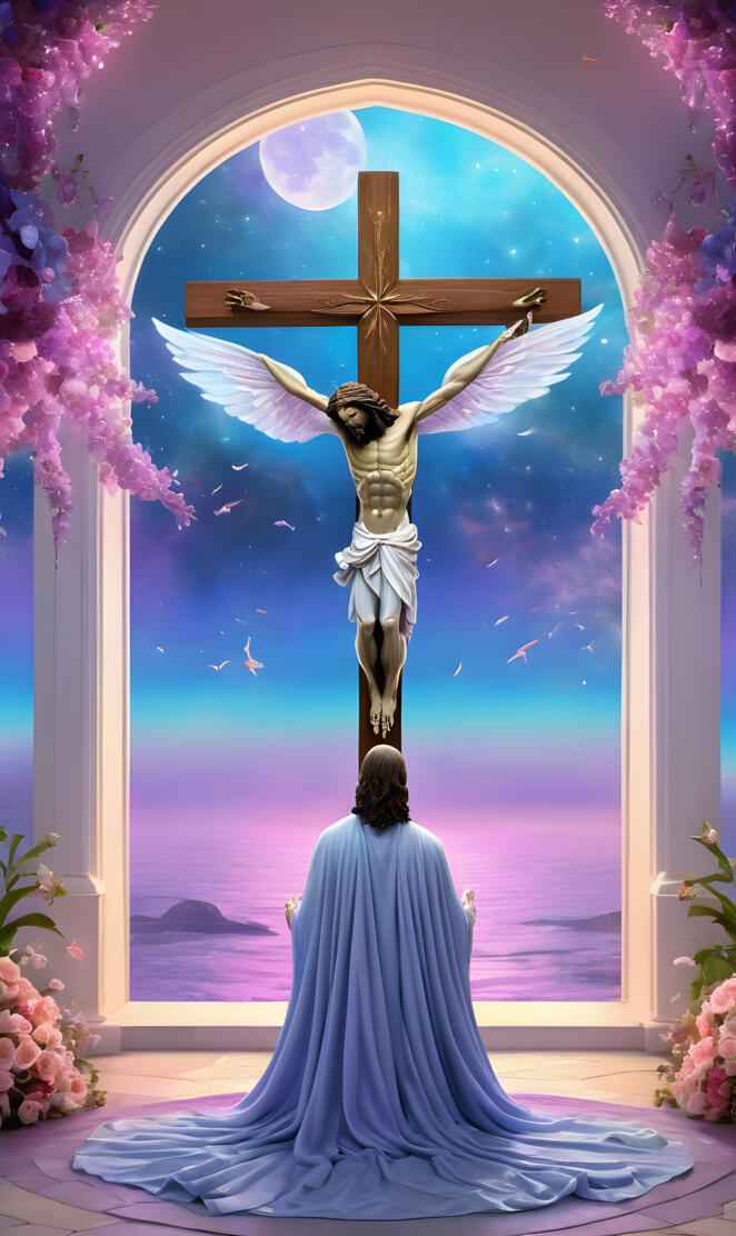 Jesus on the cross, dying for your sins, the sea of Galilee, synergy