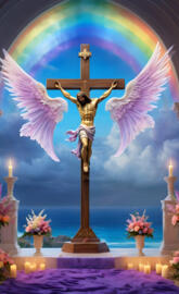 Jesus on the cross, dying for your sins, synergybydesign