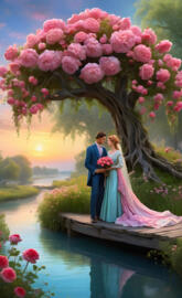 draping of the cross, romantic, 1920s couple walking, in love