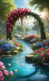 divine roses, flowers, weeping willow, holy river, synergy