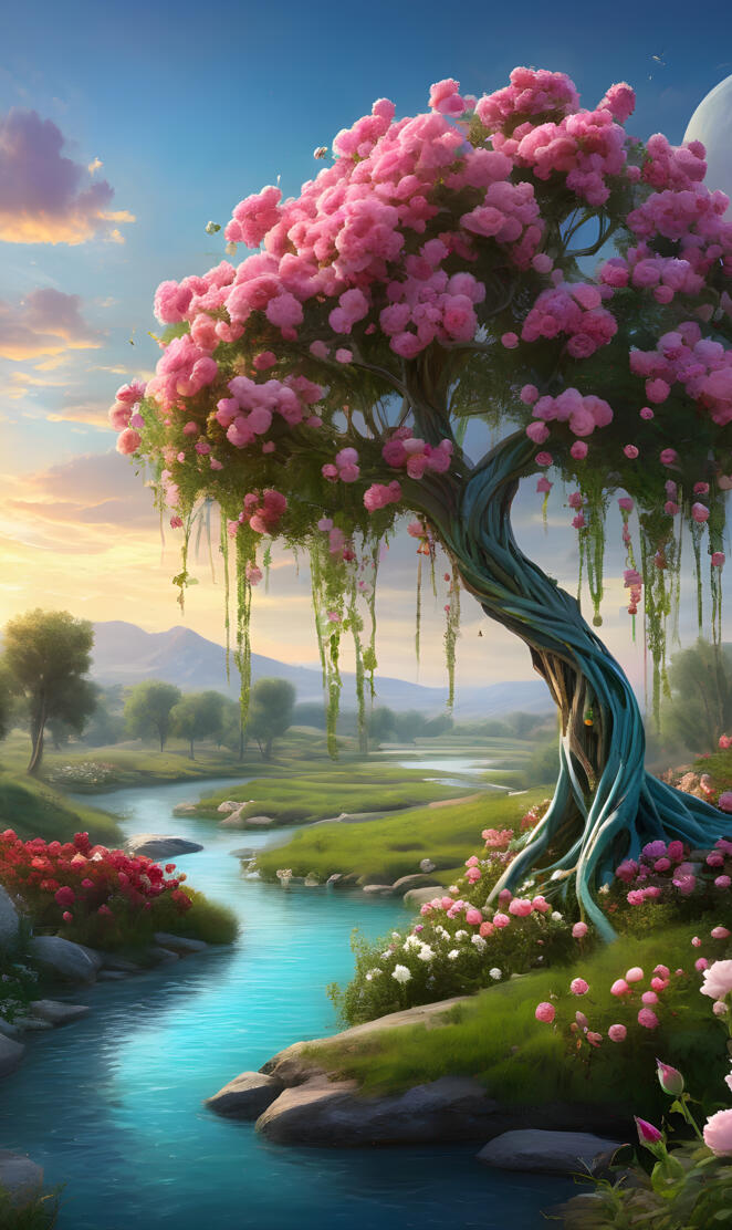 divine roses, flowers, weeping willow, holy river, synergy