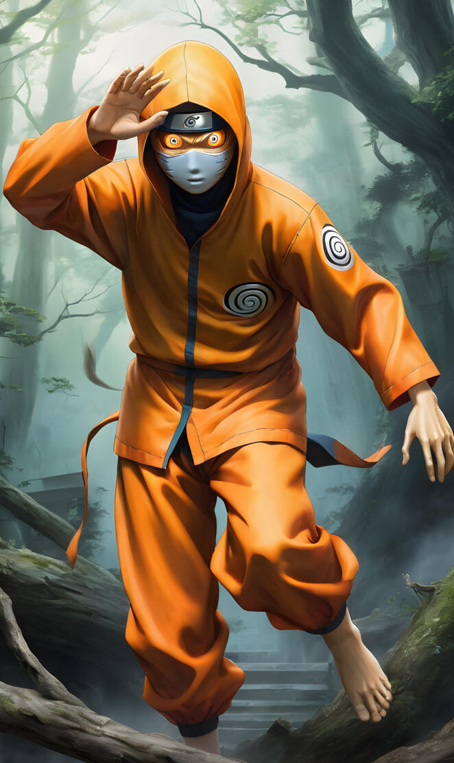 Naruto Uzumaki, like a specter of the past, emerges in haunting glory.