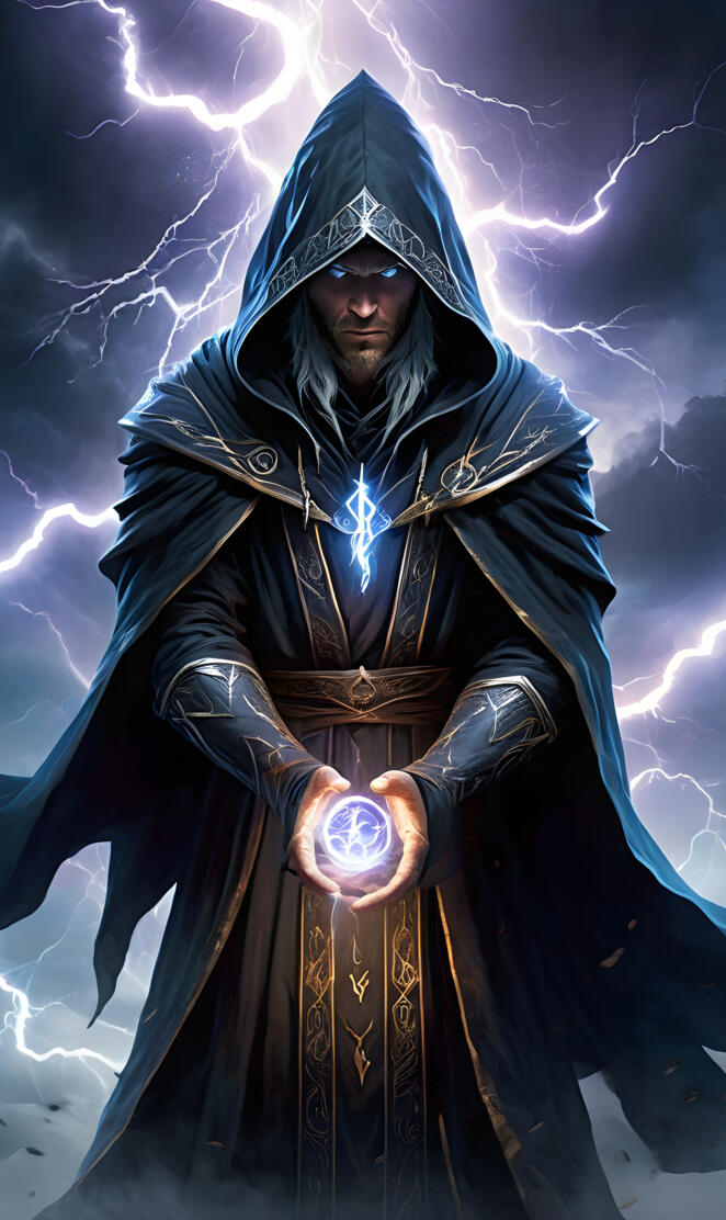 Cerzameus, dark wizard of bright lightning.