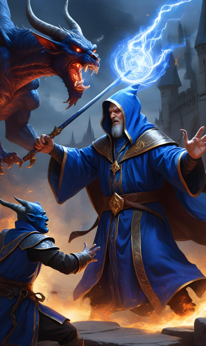 Wizard battles with his demons