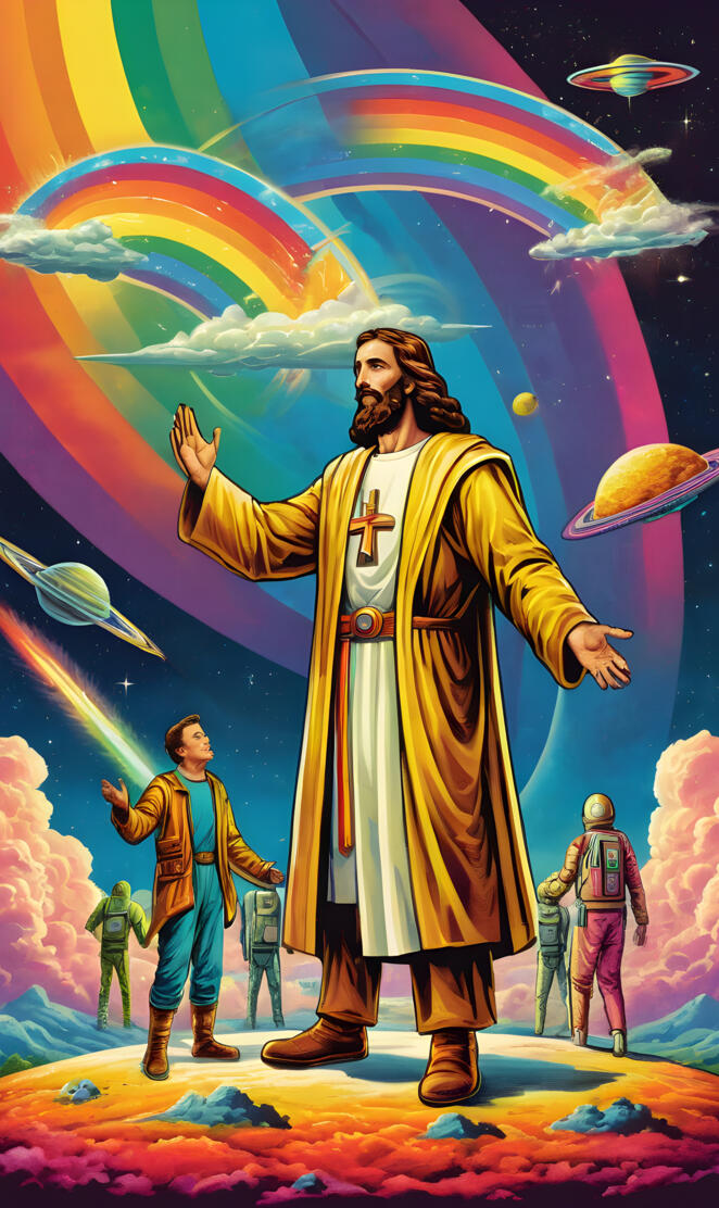 jesus in a yellow robe