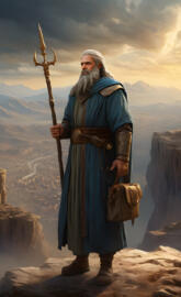 a person in a robe holding a staff