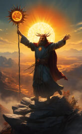 a person wearing a robe and holding a torch