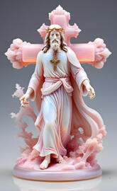 a statue of a person wearing a robe and crown