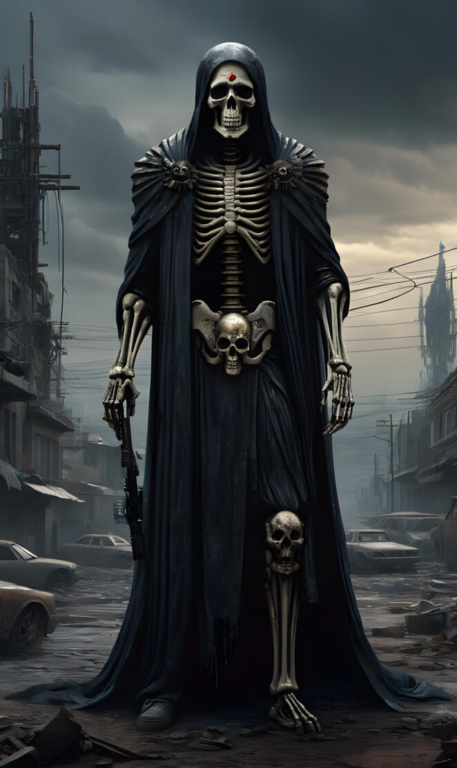 a statue of a person in a robe and helmet