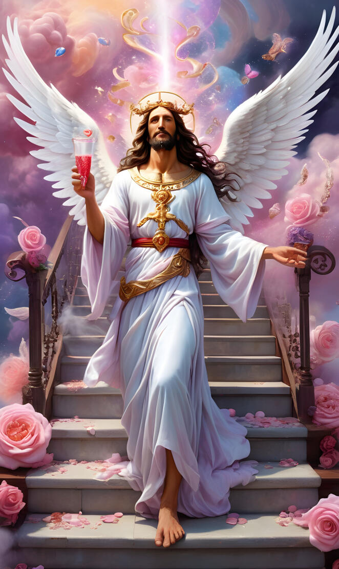 a person in a robe holding a glass of wine