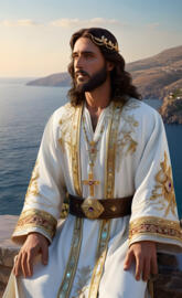 Smiling JESUS CHRIST and the kingdom of Heaven