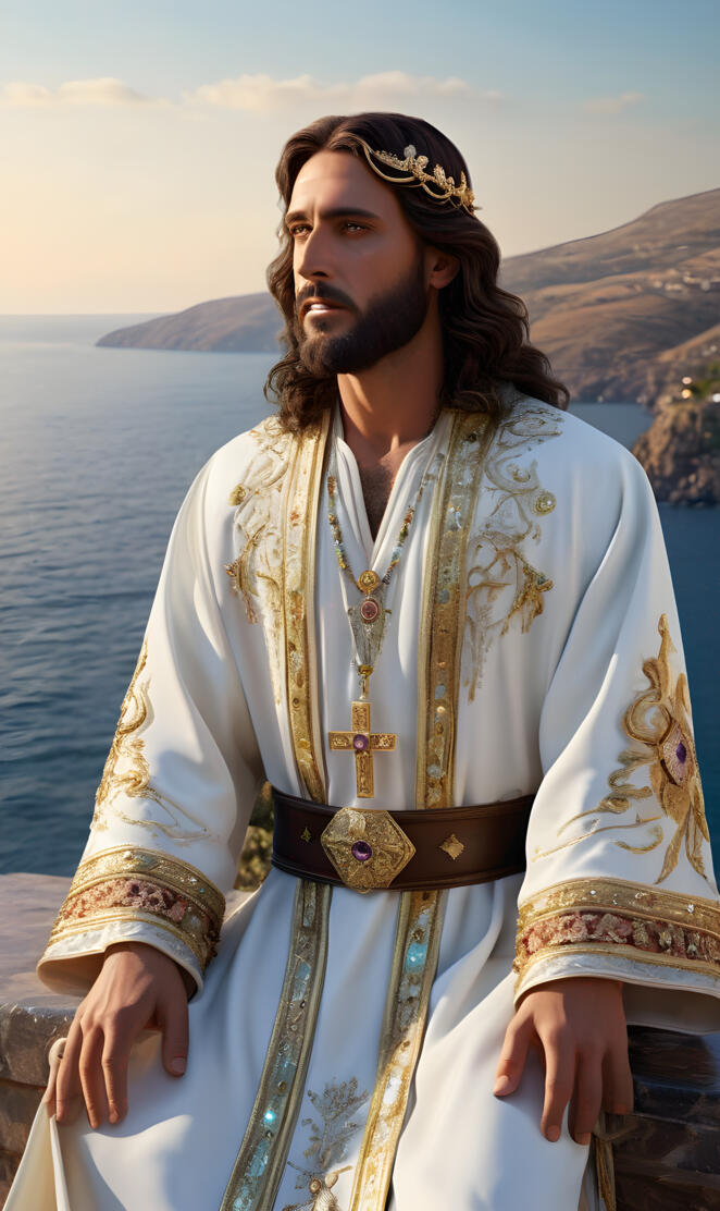 Smiling JESUS CHRIST and the kingdom of Heaven