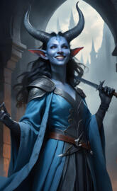 Tiefling bard- Dungeons and dragons