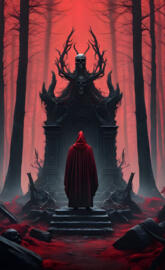 dark alter in a haunted forest