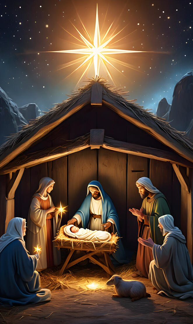 a group of people in robes and head coverings sitting outside a house