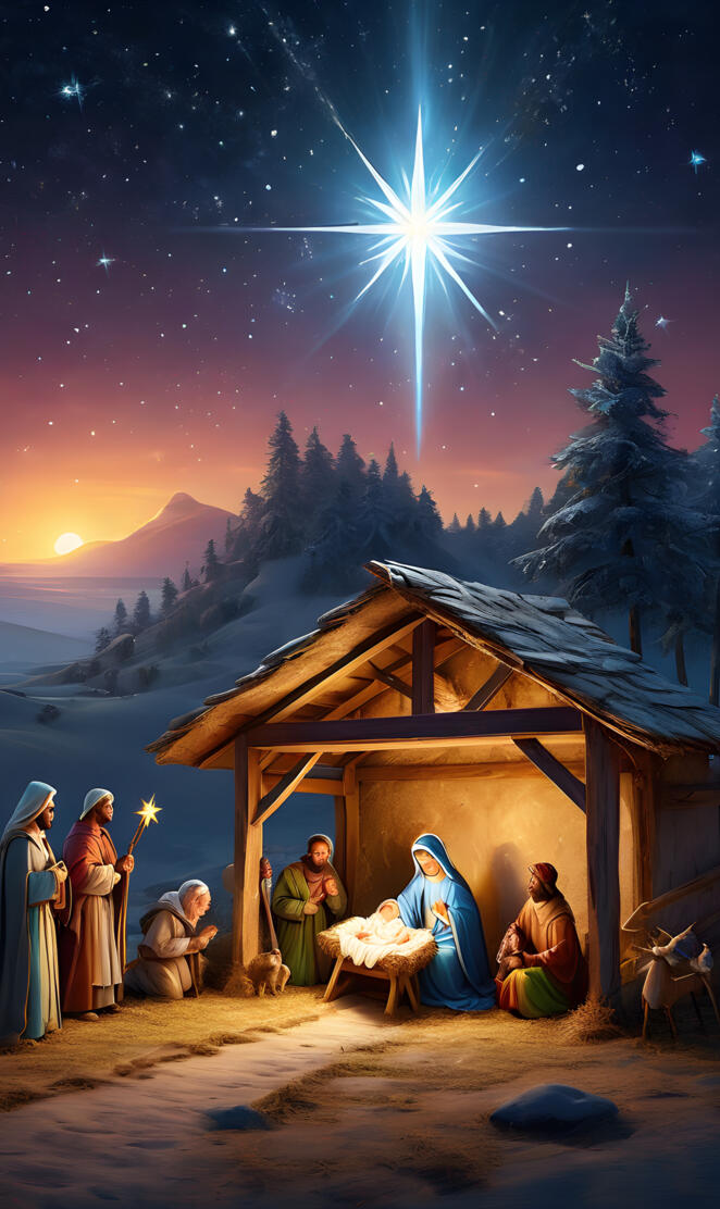 a group of people in robes and head scarves sitting outside a cabin