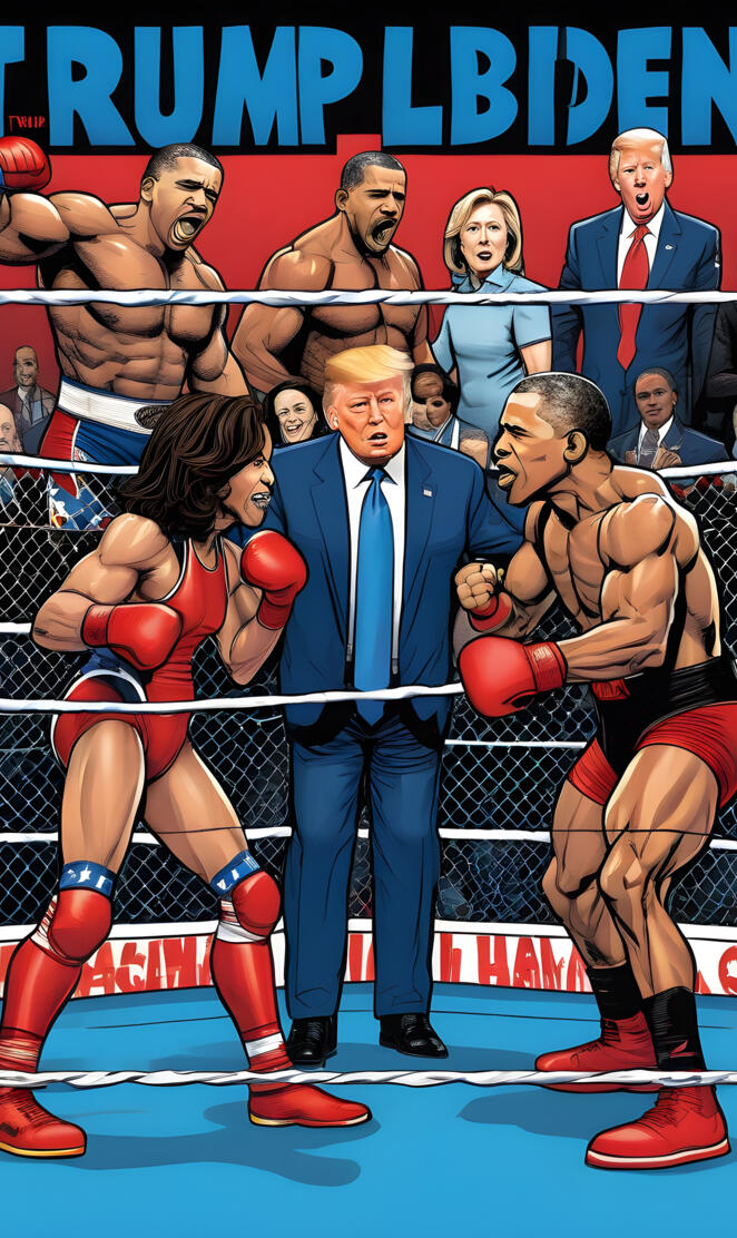 Trump Kamala Biden Hillary Obama