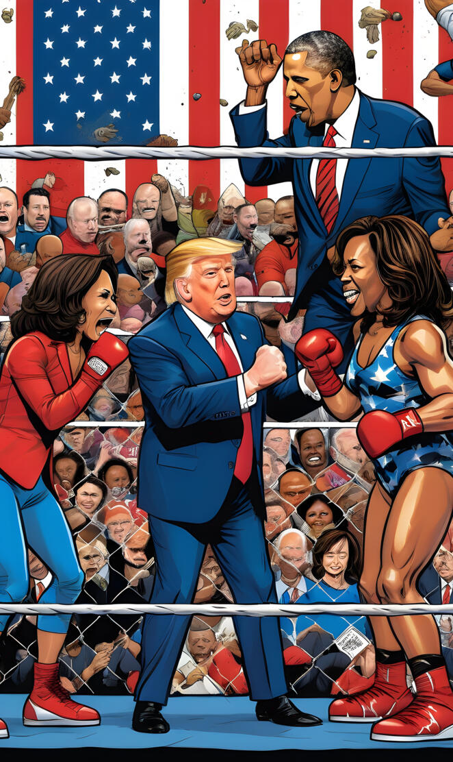 Trump Kamala Biden Hillary Obama