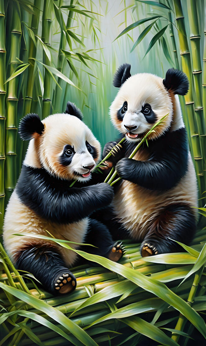 two pandas in a cage