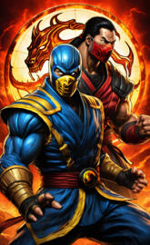 johnny cage Lui Kang as ninjas