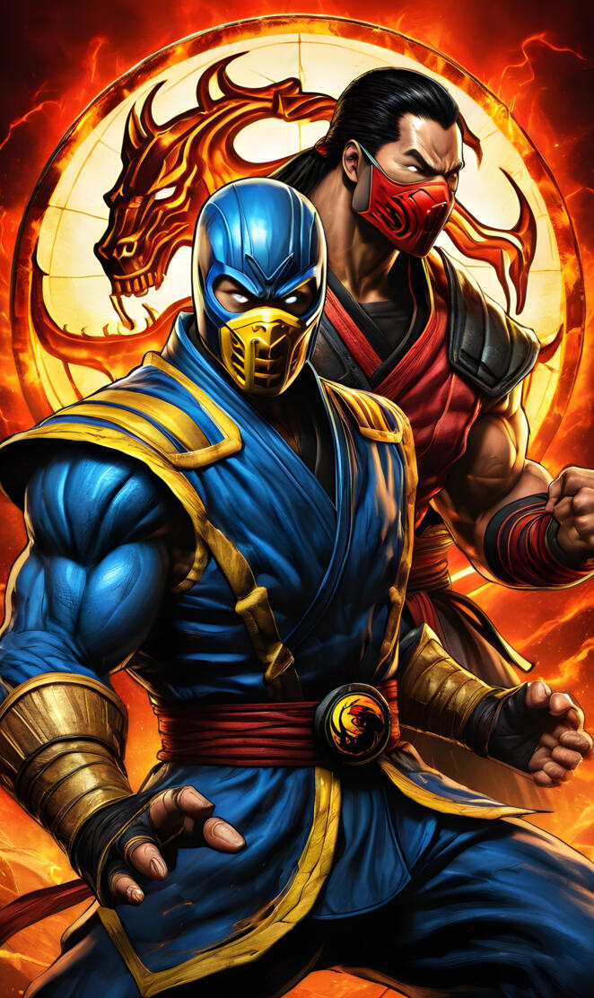 johnny cage Lui Kang as ninjas