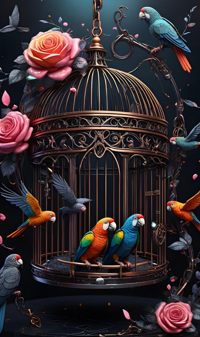 a group of birds on a bird feeder