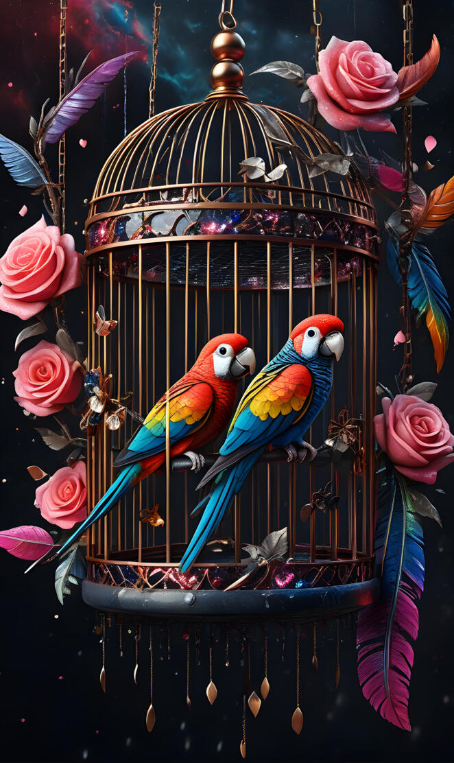 a group of birds sit in a bird feeder