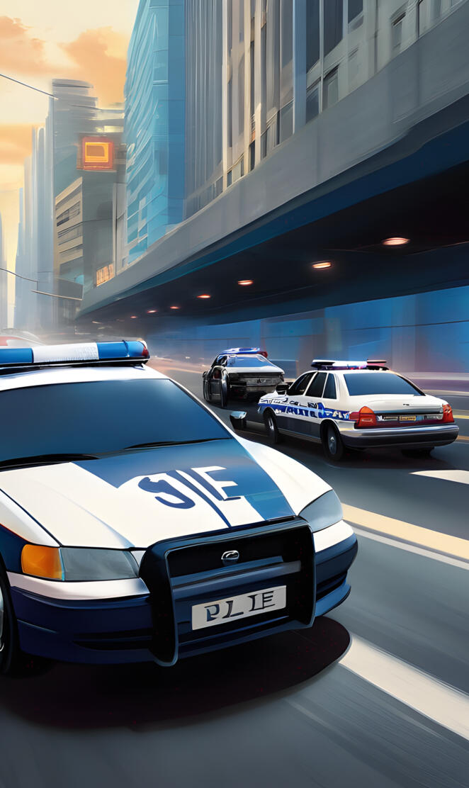 police cars on the street