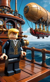 steampunk air ship Trump