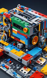 a toy building made of building blocks