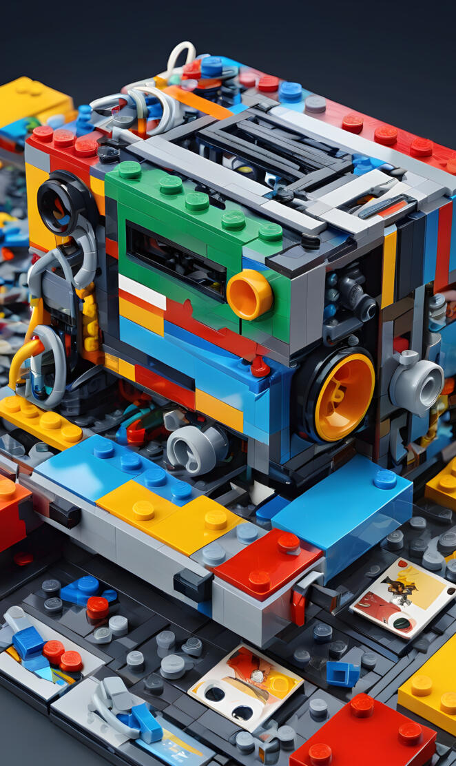 a toy building made of building blocks