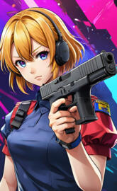 a anime girl with a block 19