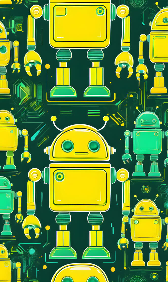 a group of yellow and green toy blocks