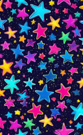 3D block abstract style neon stars really cool