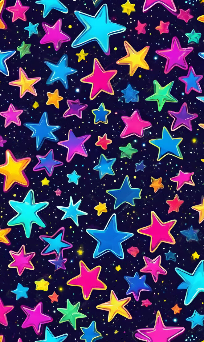 3D block abstract style neon stars really cool