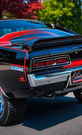 a black car parked next to another car