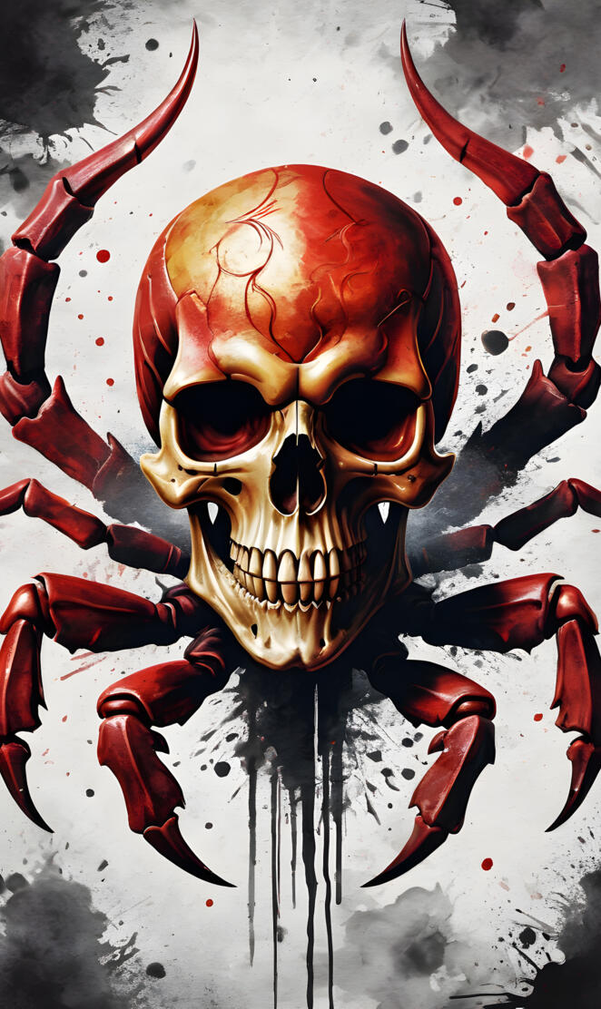 a red and black spider