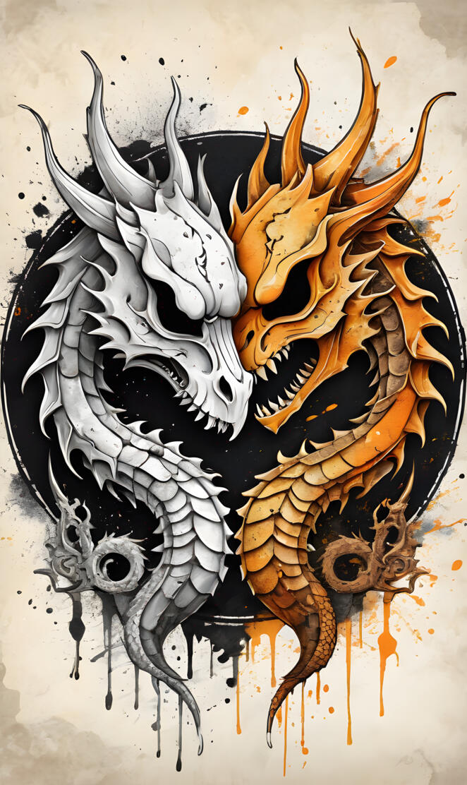 a drawing of a dragon