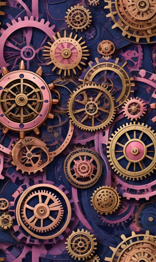 a group of colorful wheels