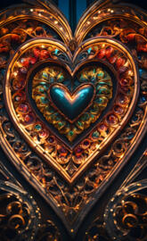 ornate panel heart shape