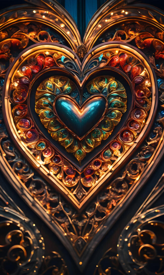 ornate panel heart shape