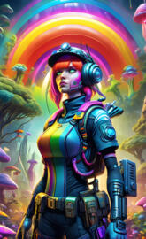 Solarpunk Solar Panel Technician